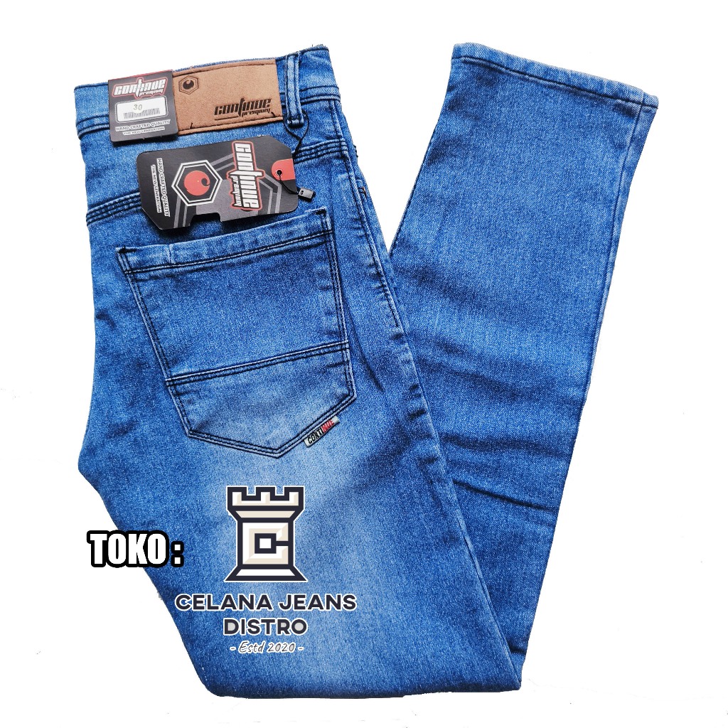 Celana Jeans Panjang Pria Biru Muda Distro Continue