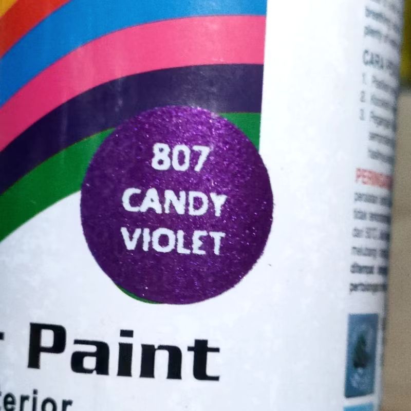 CAT SEMPROT AEROSOL DITON 807 CANDY VIOLET COLOURS ACRYLIC LACQUER PAINT SPRAY WARNA SMOKE UNGU TRAN