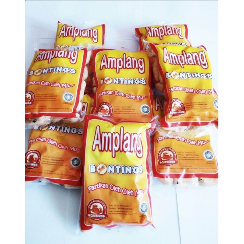 

Cemilan oleh-oleh Bontings amplang original ikan tengiri isi 8 pcs 100gram [paket]