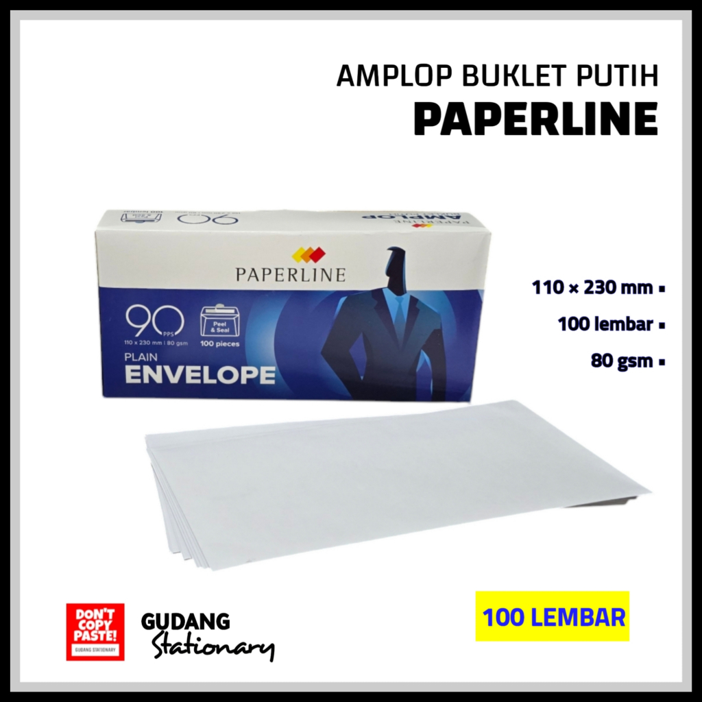 

Amplop Putih Polos 110 x 230 mm PAPERLINE