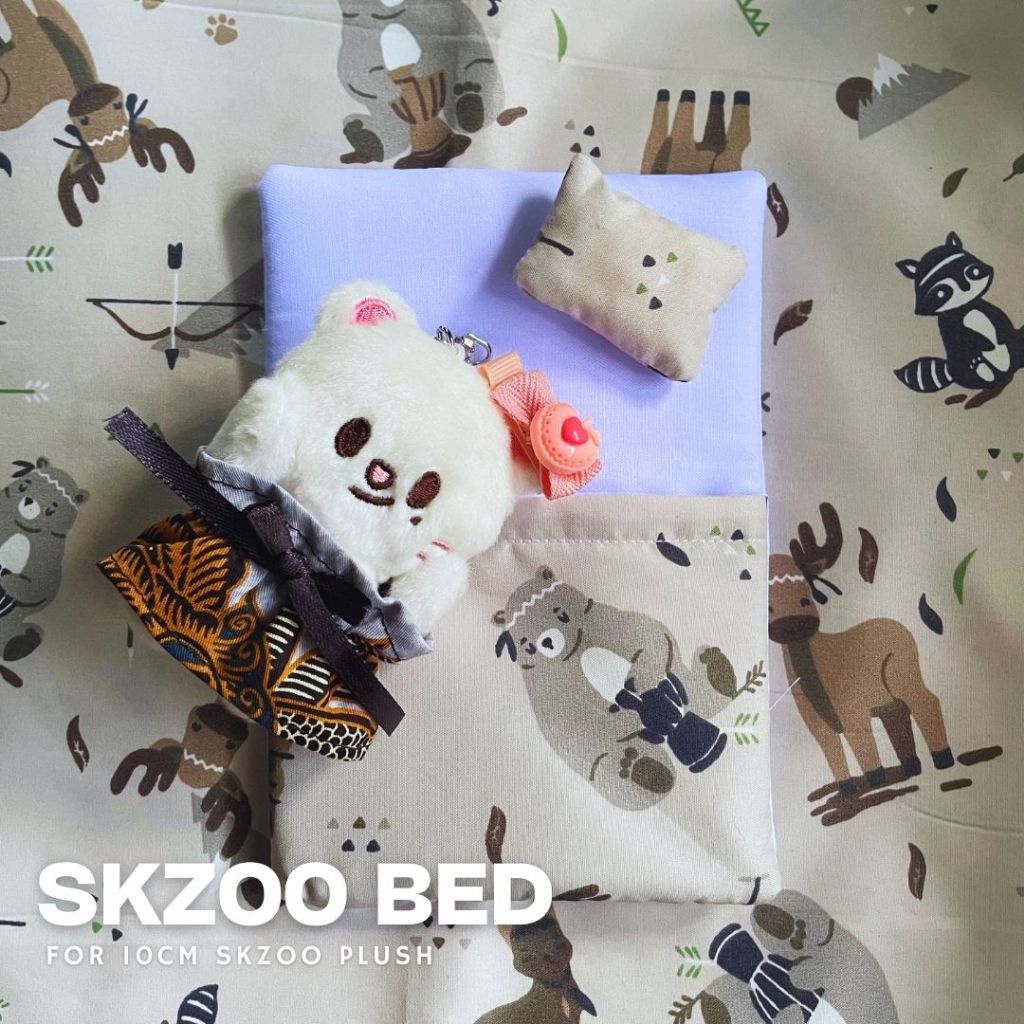 BED II FOR SKZOO Plush 10 CM Kasur Boneka Stray Kids Wolfchan Leebit Dwaeki Jiniret Han Quokka Bboka