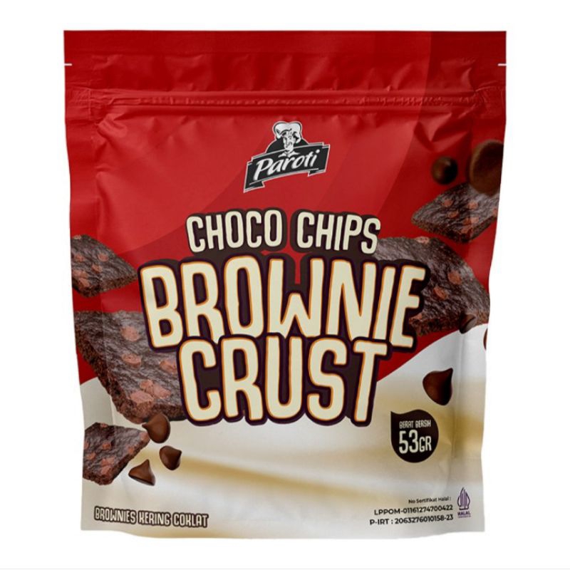 

Paroti Brownie Crust Brownies Kering Choco Chips Pouch 53 g