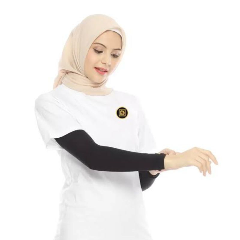Deker Tangan Lengan Panjang Tanpa Jempol - Manset Murah (Hitam)