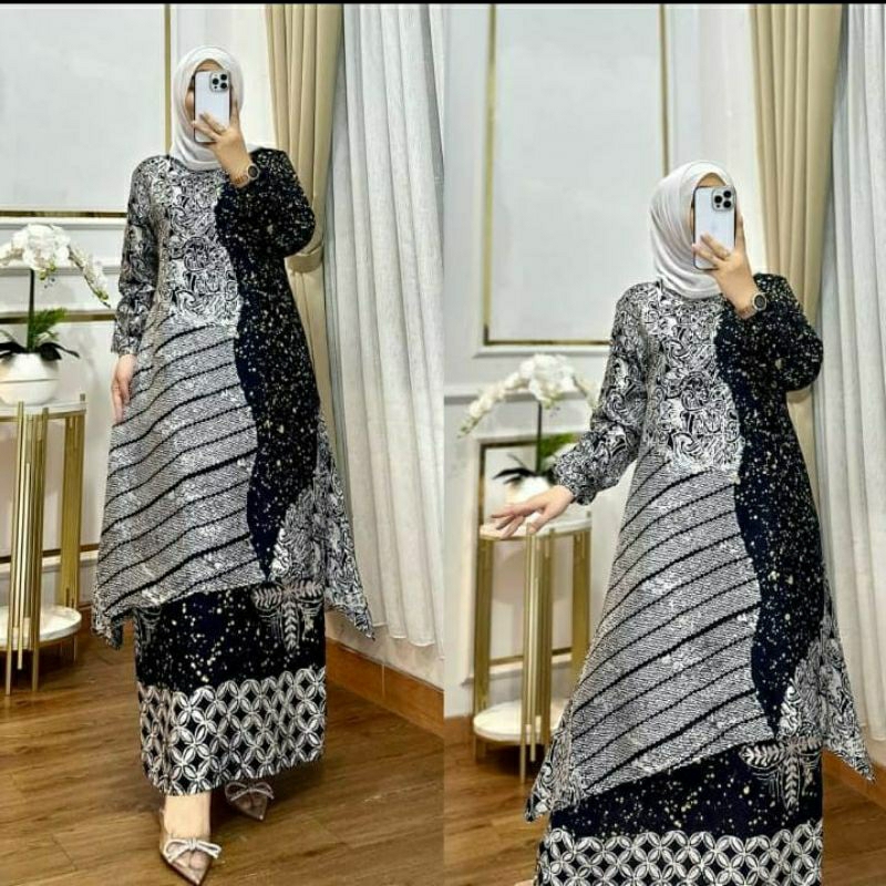 Set Tunik Batik doby Sutra premium