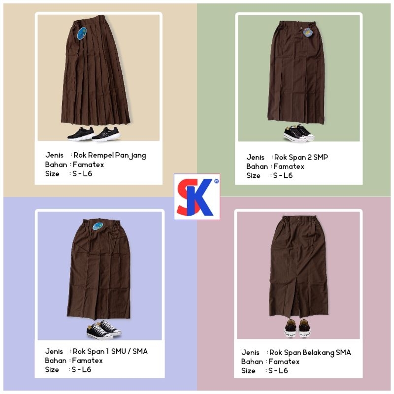 Rok Panjang Pramuka SMP SMA Rempel Span / Rok Pramukan Panjang SMP SMA / Bawahan Rok Pramuka SMP SMA