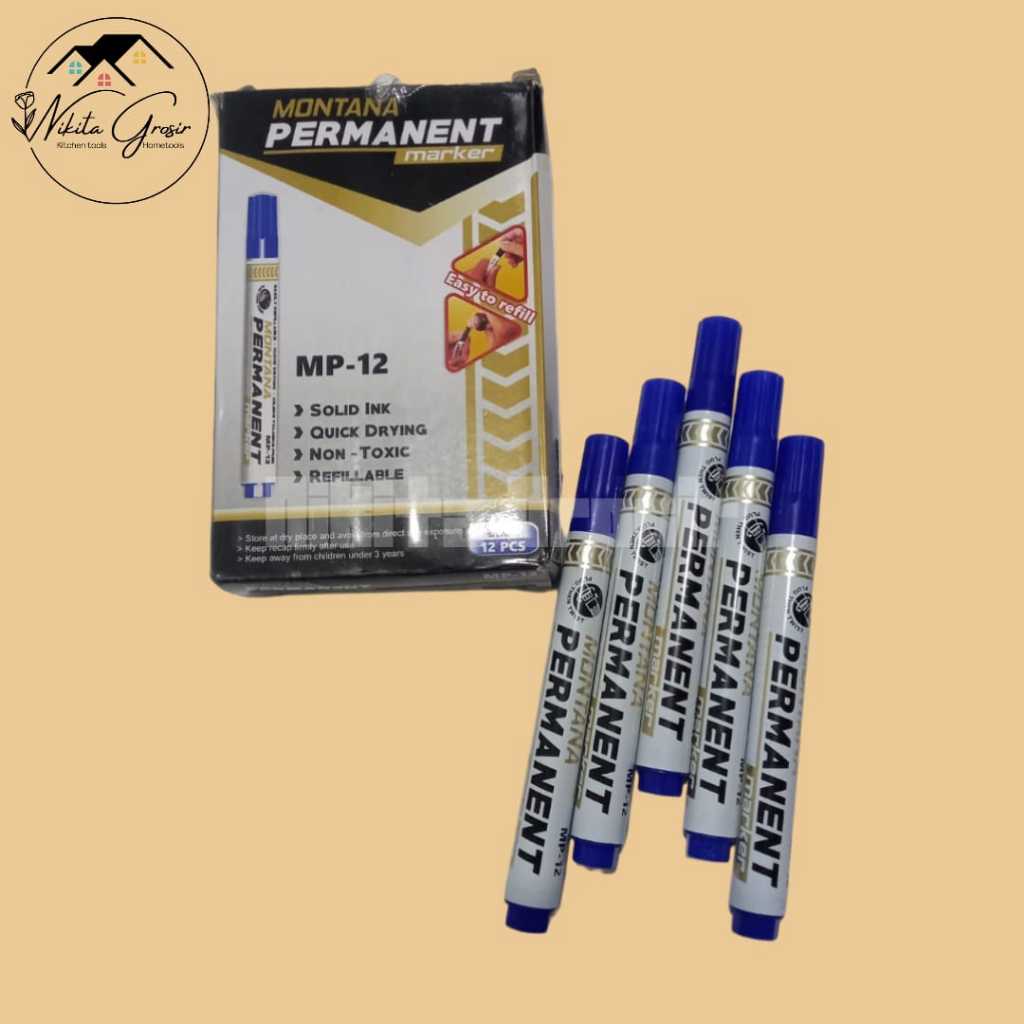 

(Biru) Spidol Permanen MP-12 / Spidol Permanent / Spidol Permanen Murah