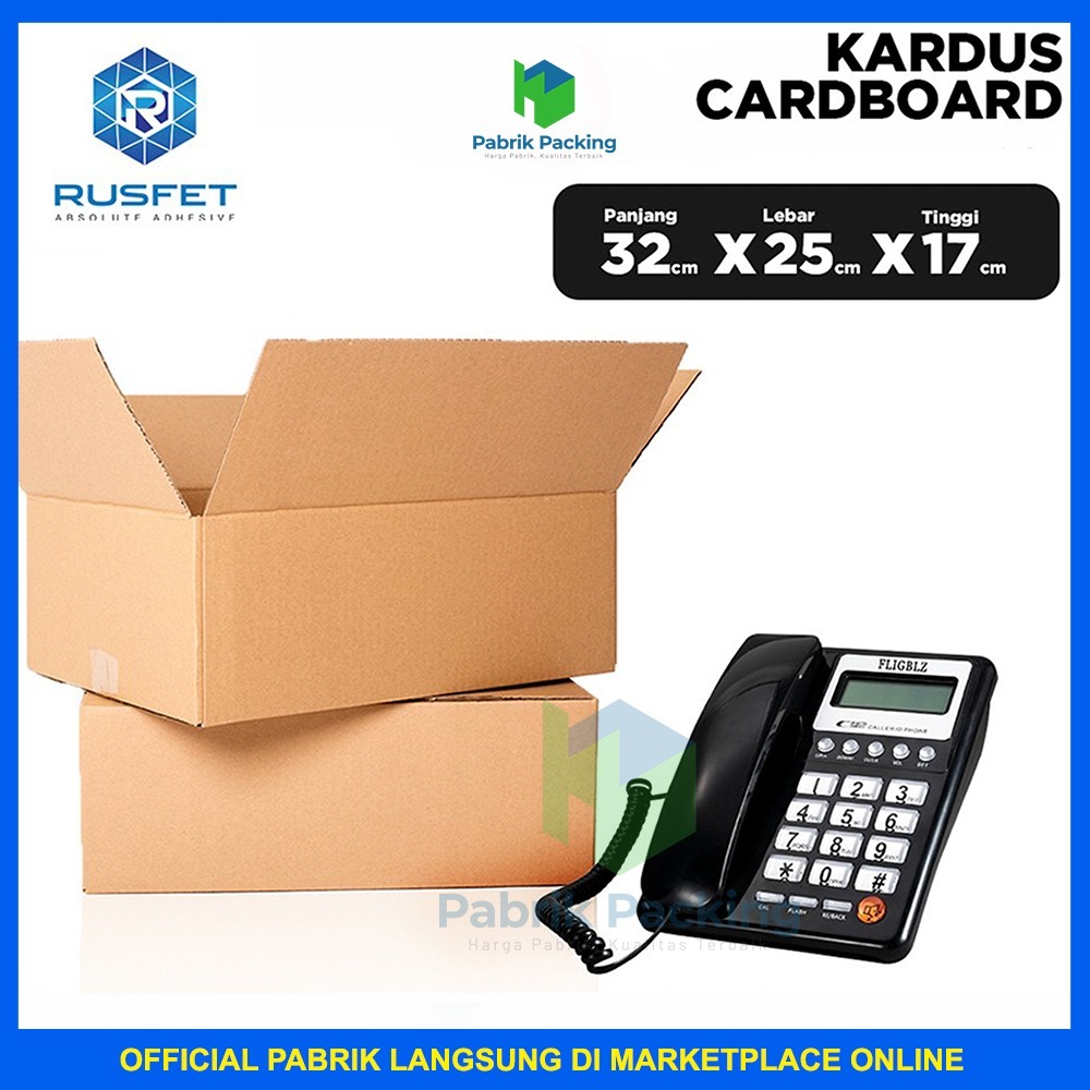 

Kardus packing box packing kotak polos cokelat satuan 32x25x17 cm