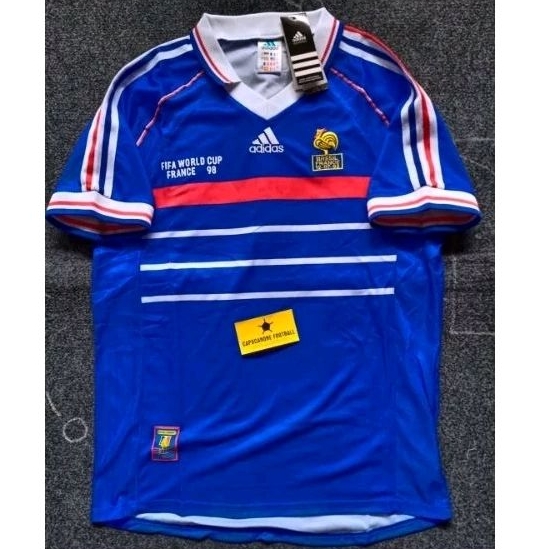 JERSEY FRANCE RETRO PERANCIS 1998 98 PIALA DUNIA WORLD CUP home