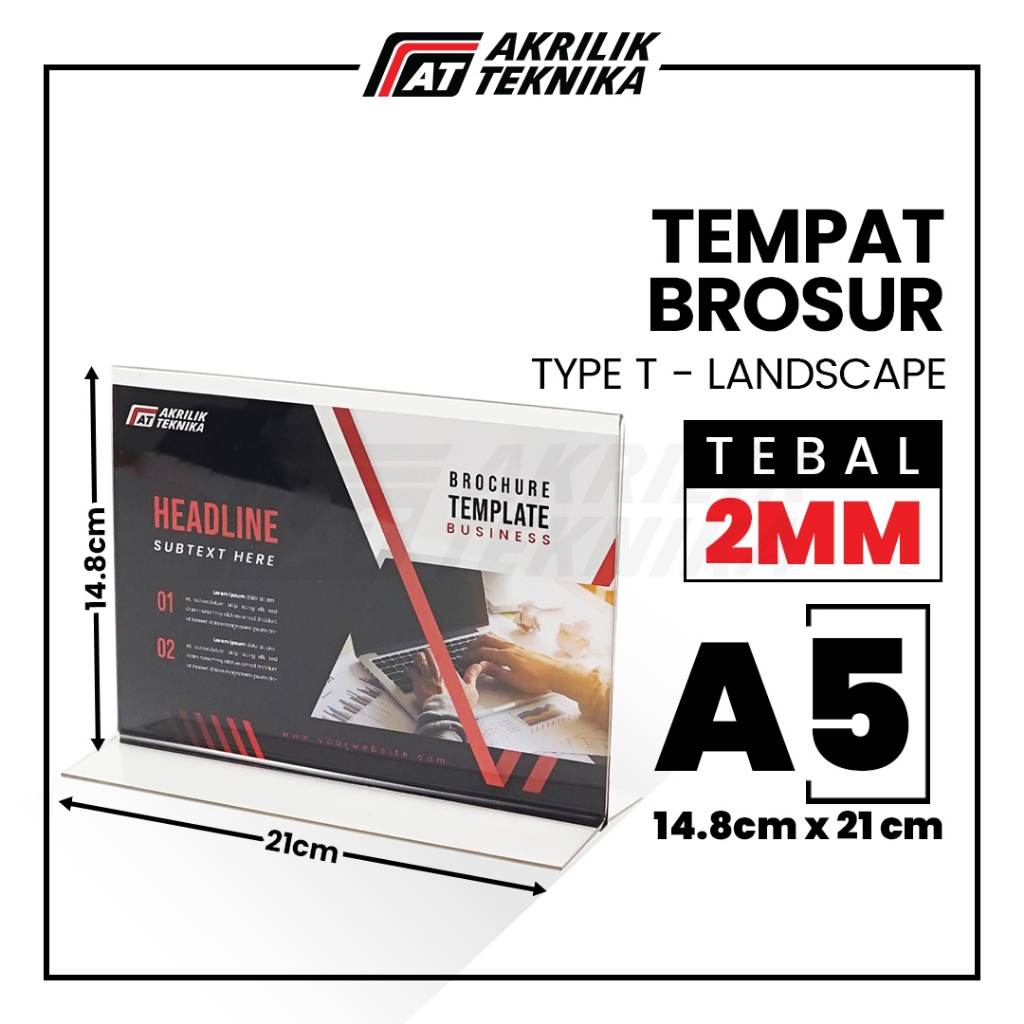 

Tempat Brosur A5 2mm / Akrilik Tent Card Landscape 2 Sisi / Acrylic Qris Barcode - Tipe T