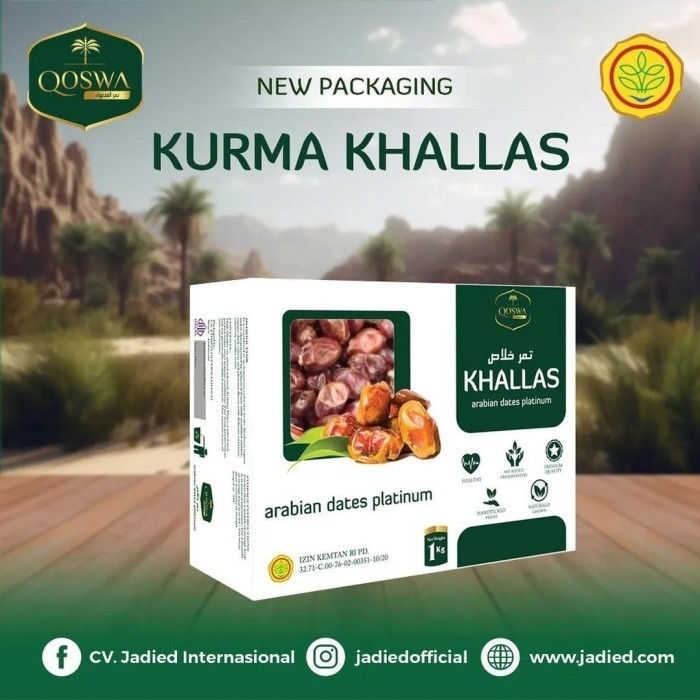 

Kurma Khallas Merk Qoswa Arabian Dates Platinum 1 Kg Termurah