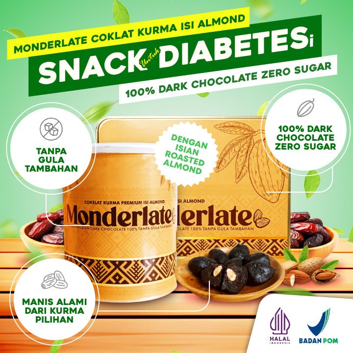 

Snack untuk Diabetesi dengan Isian Almond (with 100% Dark Chocolate Zero Sugar)