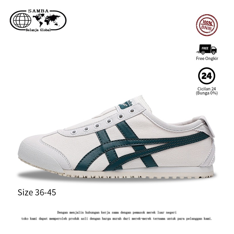 Asǐcs Onitsuka Tiger Sepatu Pantofel untuk lebih hijau Original 100% BNIB Global Market Sepatu Sneak