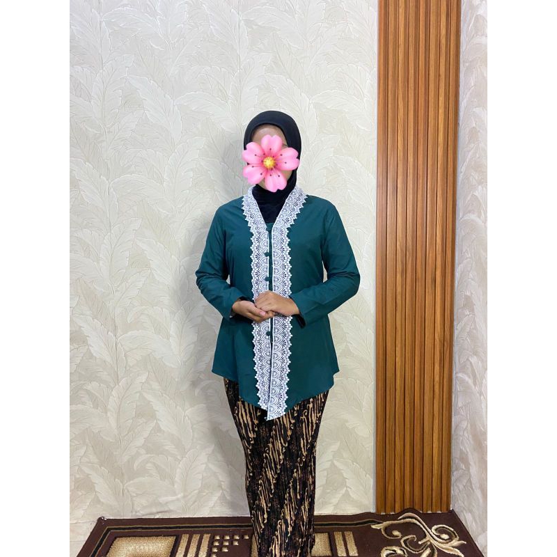 Kebaya Encim Modern Renda Bahan Katun Premium/Baju Kebaya Encim Modern
