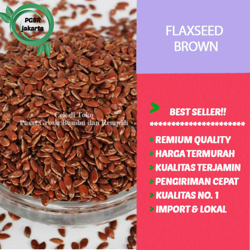 

Flax Seeds 500 gr / Brown Flax Seed 500 gr / ORGANIC FLAX SEEDS BROWN / BIJI RAMI 500 gr