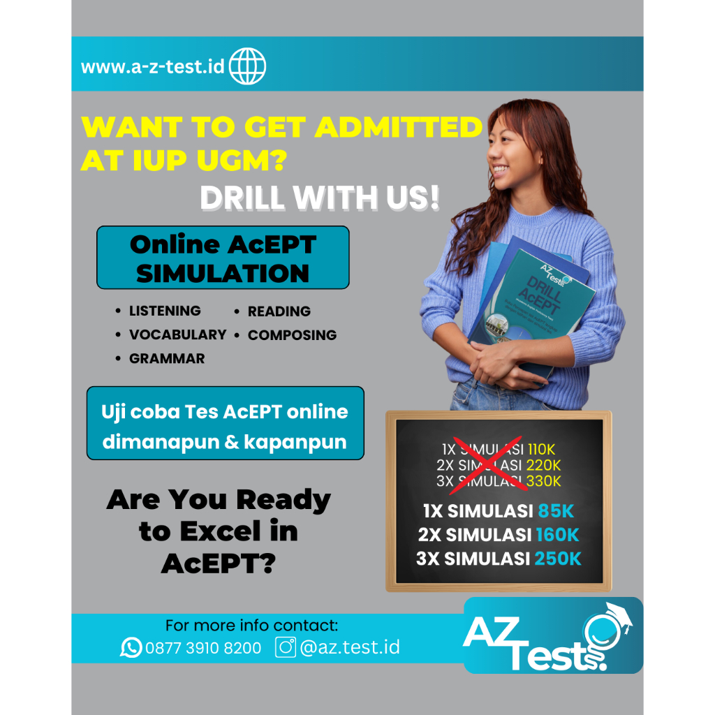 Simulasi acept iup ugm / Simulasi Online acept ugm/ latihan soal acept / tes acept ugm