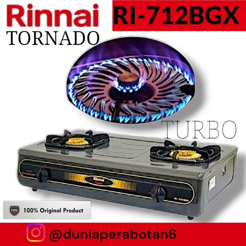 Rinnai Tornado RI-712BGX | kompor Rinnai turbo | kompor RI-712BGX | Kompor Rinnai 712BGX | kompor Ri