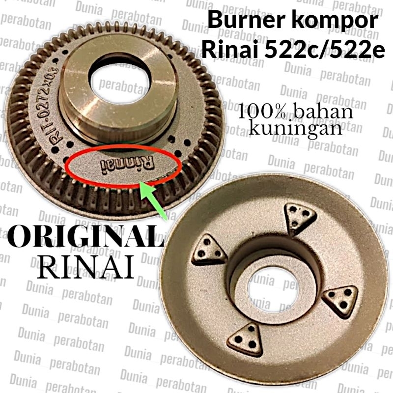 Burner kompor Rinai 522C/522E | Kuningan kompor Rinai | Kuningan kompor 522C/522E
