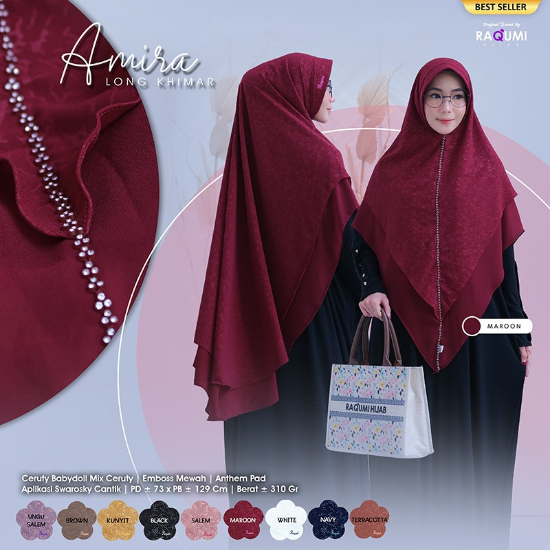 AMIRA LONG KHIMAR HIJAB, HIJAB KHIMAR JUMBO, KHIMAR EXCLUSIVE DAN MOTIF EMBOSS MEWAH, KHIMAR CERUTY 