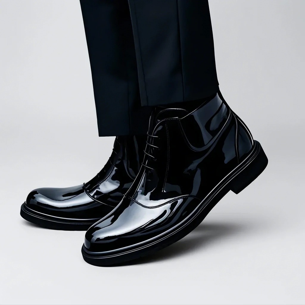 Sepatu Pdh Pria Mengkilap Doff Tni Polri Original Tanpa Tali