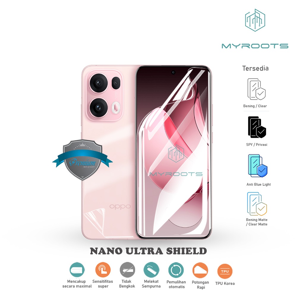 Myroots Antigores Nano Ultra Shield Oppo Reno 13F 12F 12 11 11F 10 Pro Plus 5g anti gores jelly - an