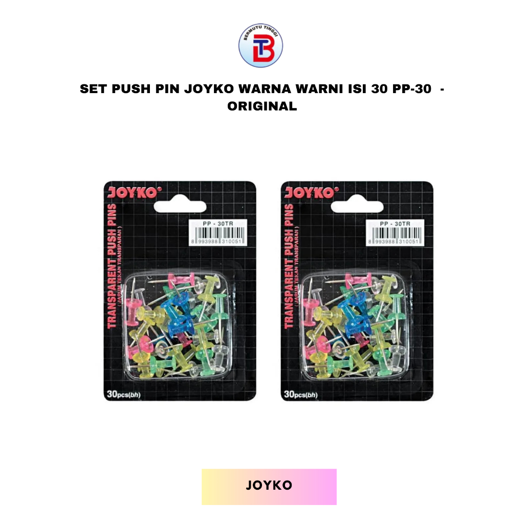 

Set Push Pin Joyko Warna Warni isi 30 PP-30 - Original