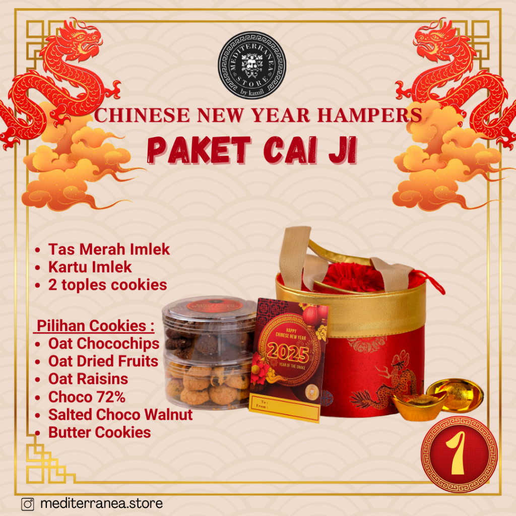

Hampers Imlek Cookies Mediterranea Paket Cai Ji