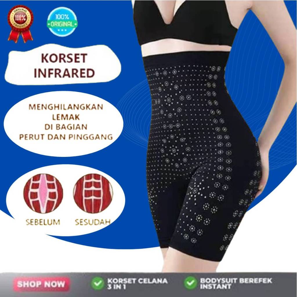 Celana Korset Pelangsing Perut Buncit Pants Infrared 3 in 1 Pelangsing Pengencang Badan Pantat SLIMM