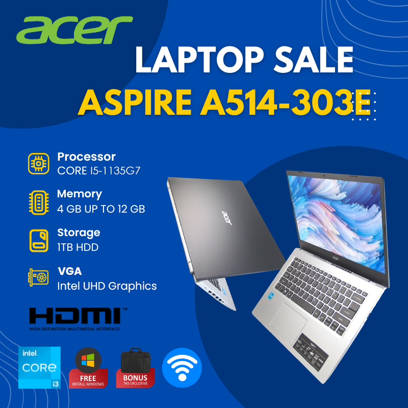 Diskon Gede-Gedean Laptop Acer Core I5 GEN 11 l RAM 12GB l HDD 1TB l Garansi 1 Tahun l Free Install 