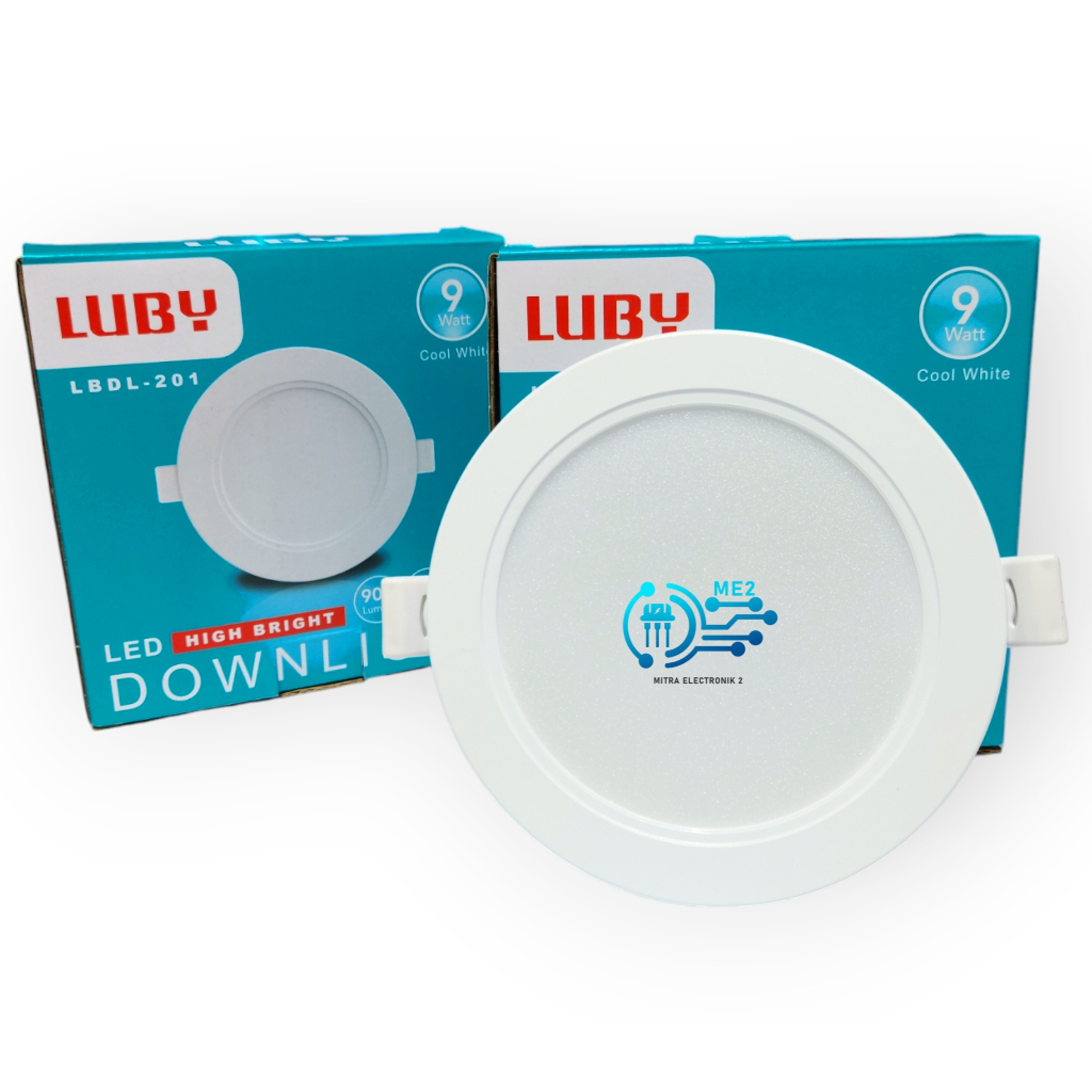 LUBY Led Panel Downlight Plafon Inbow 9 watt Putih