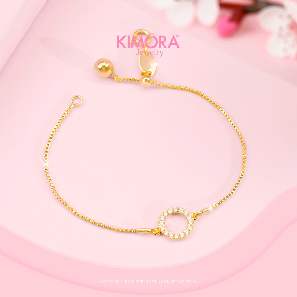 Kimora - Gelang Serut Rhodium Wanita Karma Dyren Gold Plated 18k Gtr385