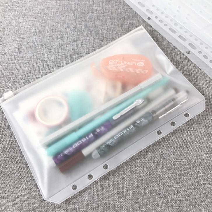 

PANMOMO Zipper Pocket Binder Divider - Plastic Pocket Divider A7 A6 A5 B5 Pembatas Binder Transparan
