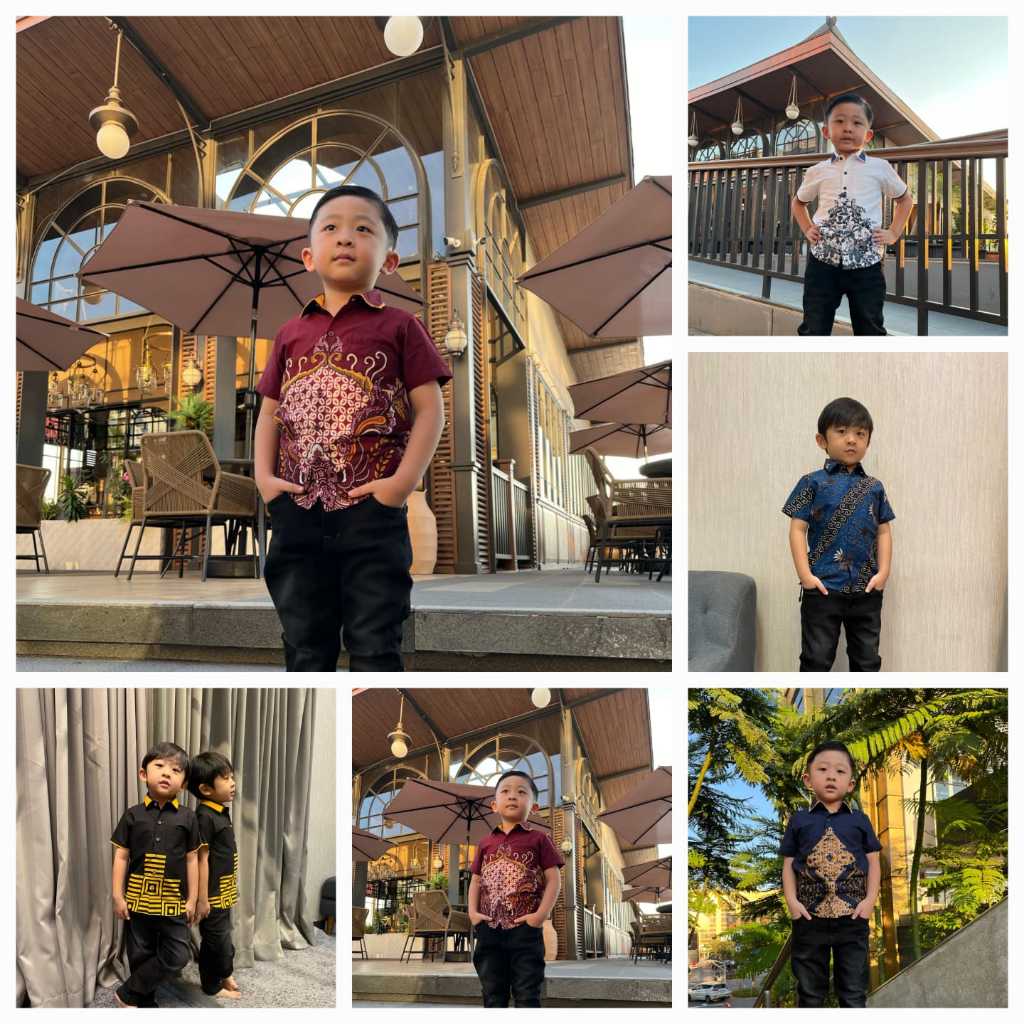 LUIGI RICCIO Kemeja Batik Anak Lengan Pendek Part 1 Special Request Size Batik Premium Couple Ayah I