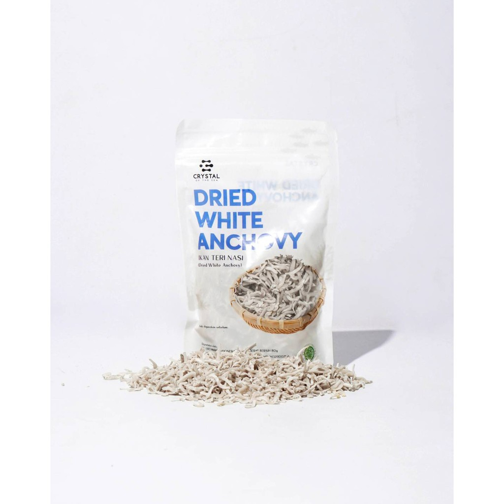 

Crystal of the Sea - Dried White Anchovy 80G / Ikan Teri Kering Bebas Formalin & Pengawet (Low Salt)
