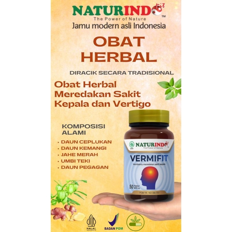 Naturindo Obat Herbal VERMIFIT Meredakan Sakit Vertigo