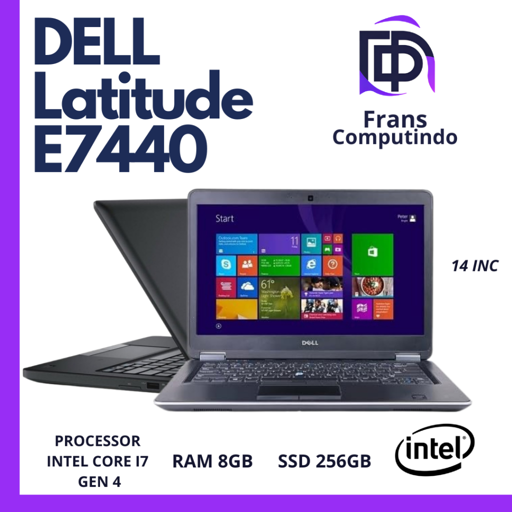 Laptop Dell Latitude E7440 Core i7 Gen 4 Ram 8GB Ssd 256GB Original/Murah/Bergaransi