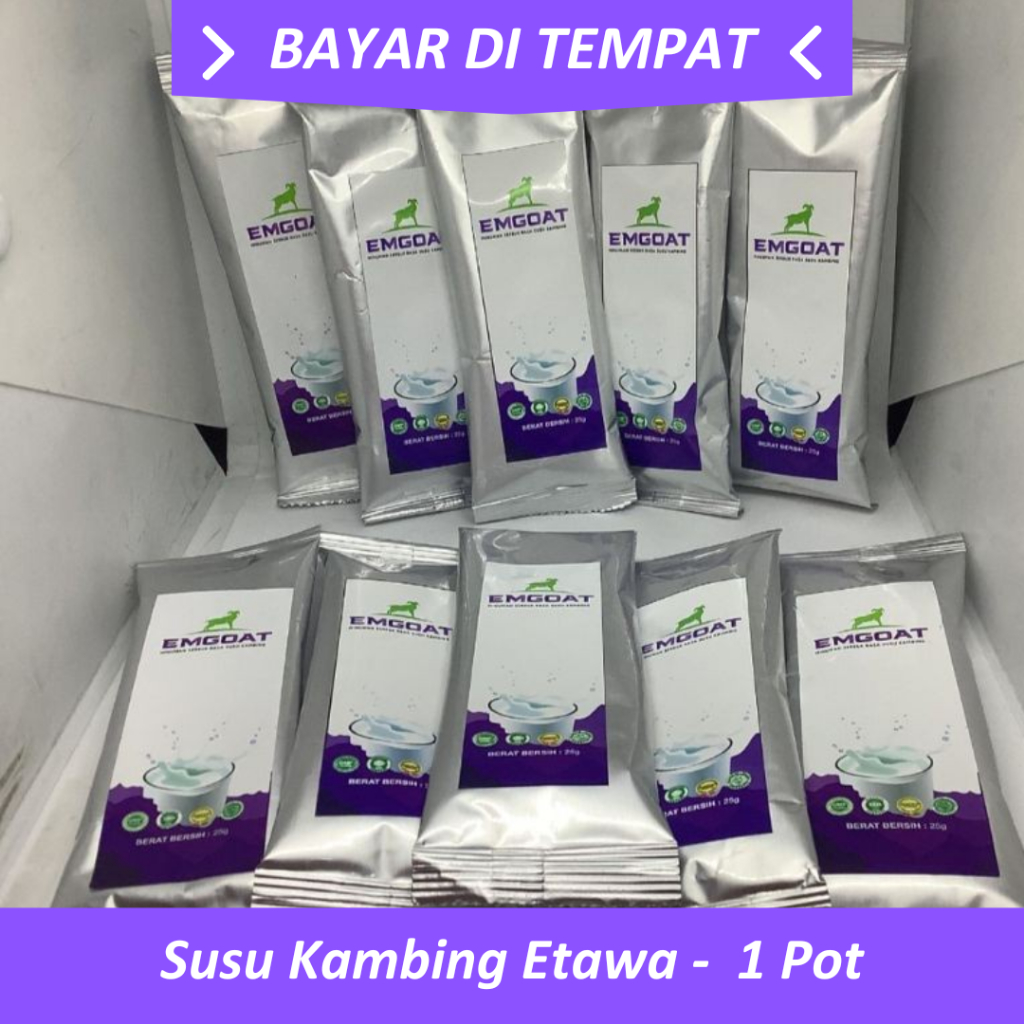 

Susu Bubuk - Susu Kambing - Susu Kambing Etawa - 1 Pot isi 10 Sachet - menjaga daya tahan Tubuh - Emgoat