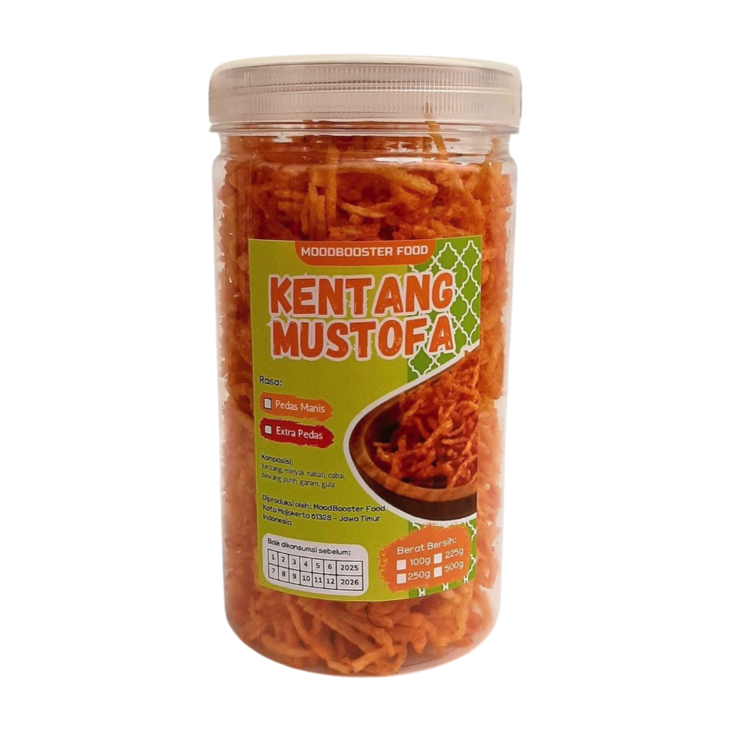 Kentang Mustofa Krispi Toples 1000ml Moodbooster Food