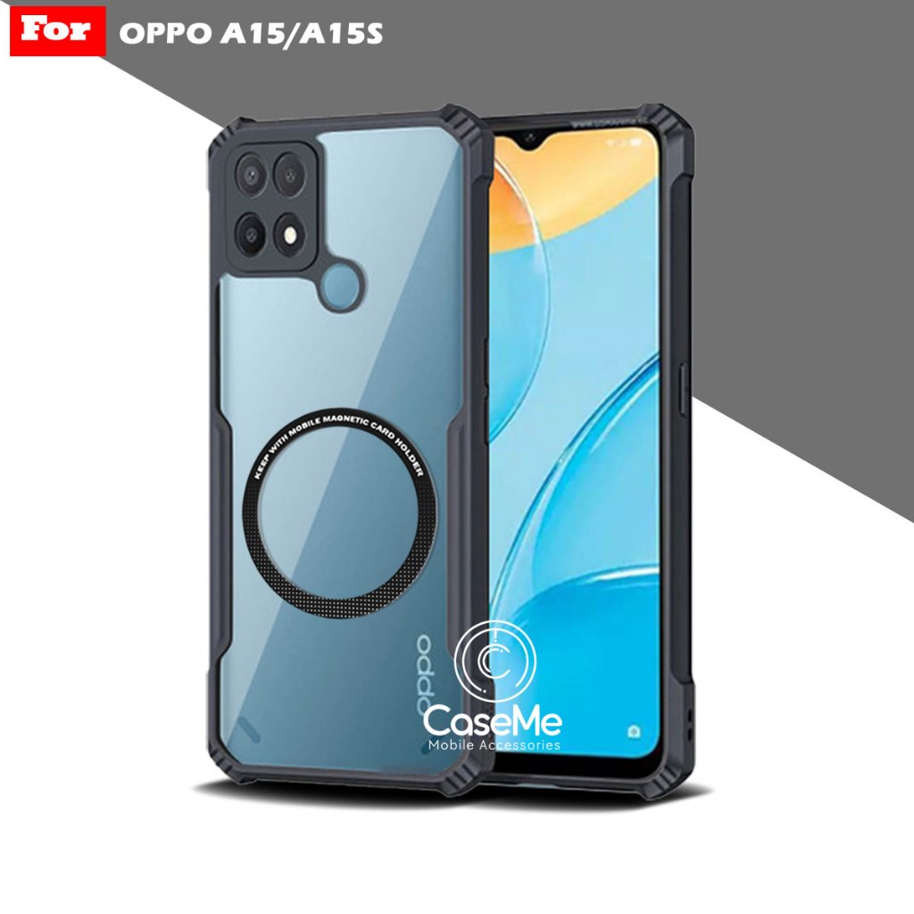 Case Oppo A15 A15s Softcase Fushion Magnetic Ring Transparan Magsafe Casing Terbaru