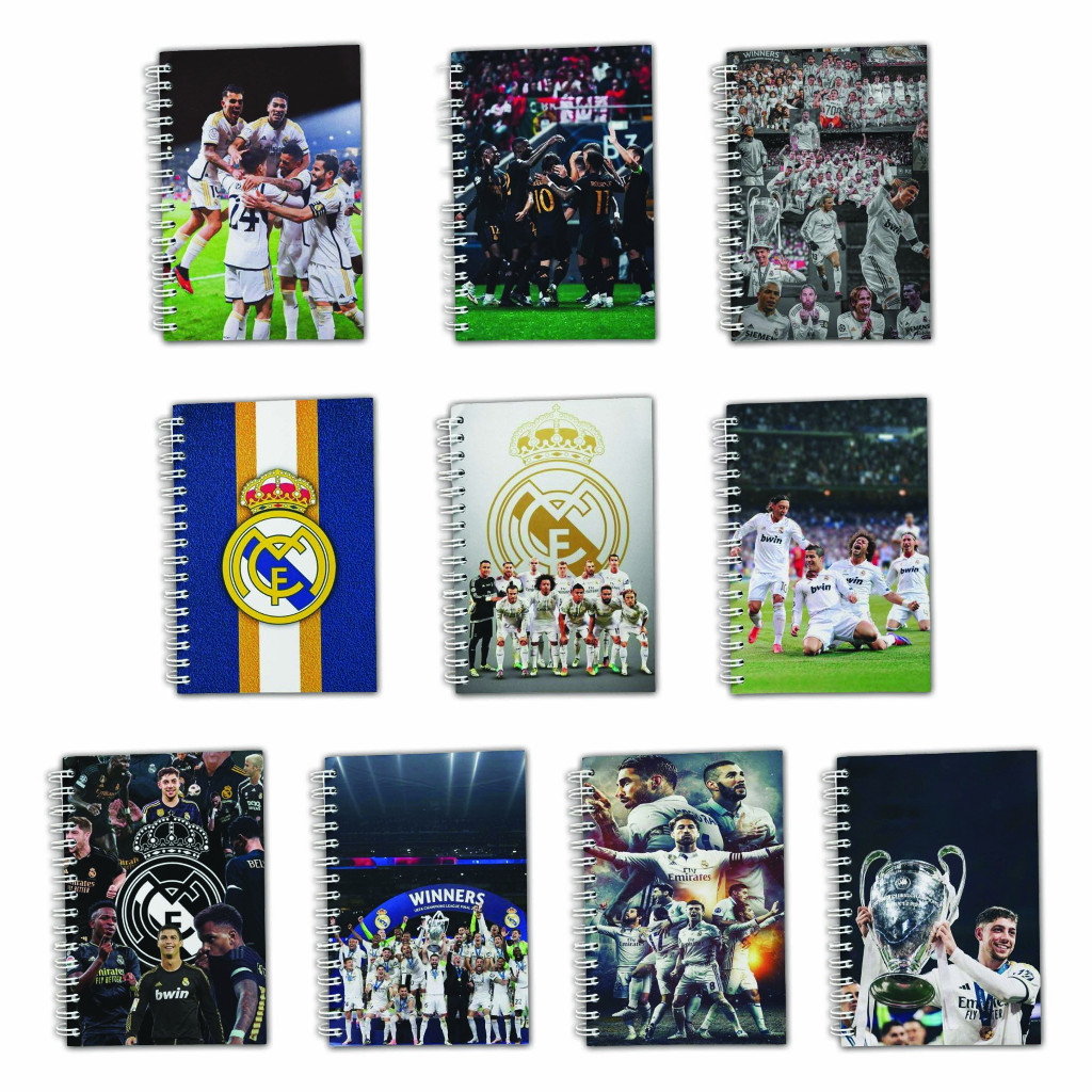 

Note Book Spiral Large (10 cm X 14 cm) Edisi Real Madrid / Notebook A6 Custom / Seminar Kit Surabaya