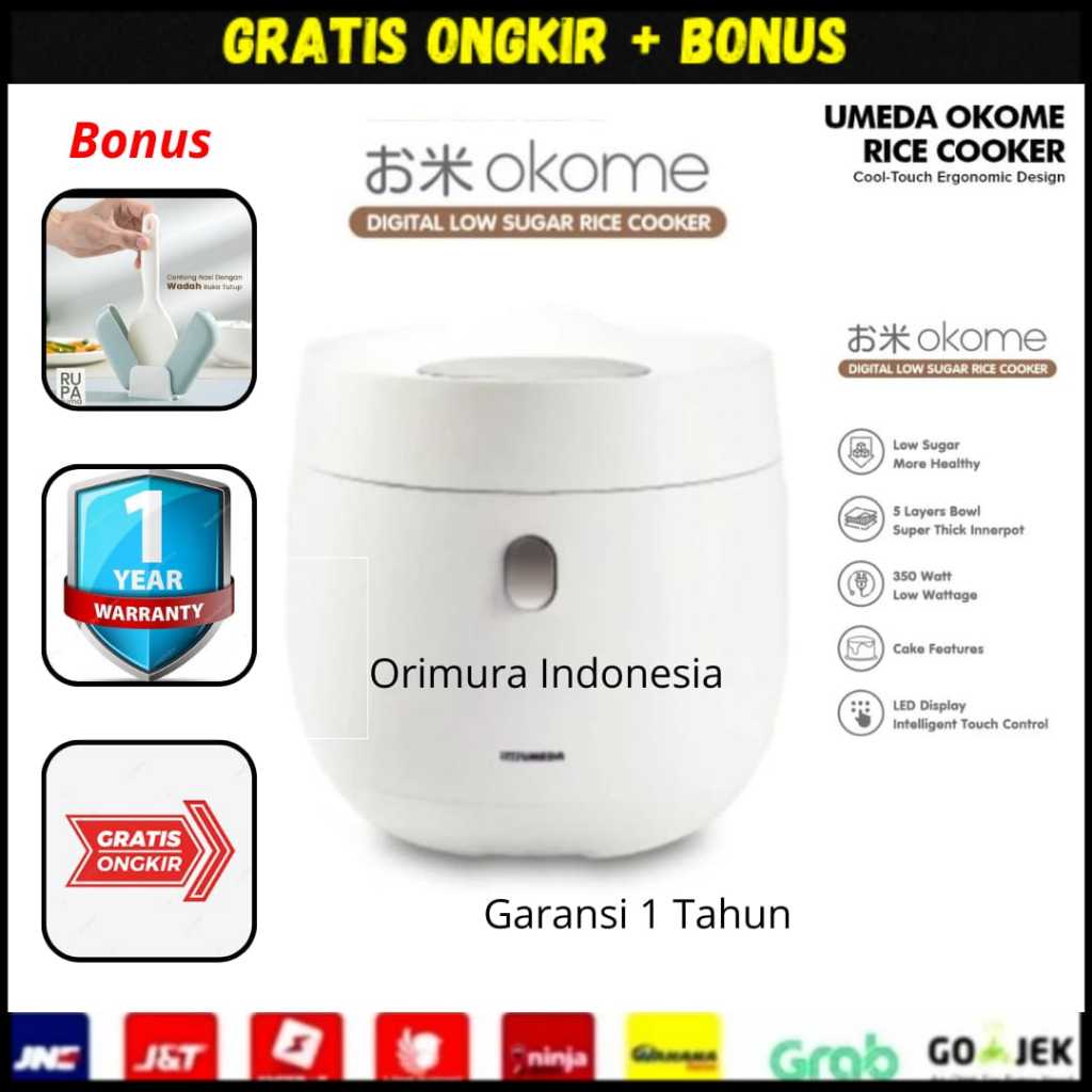 Rice Cooker Digital Umeda - Low Carbo Rice Cooker - Rendah Gula