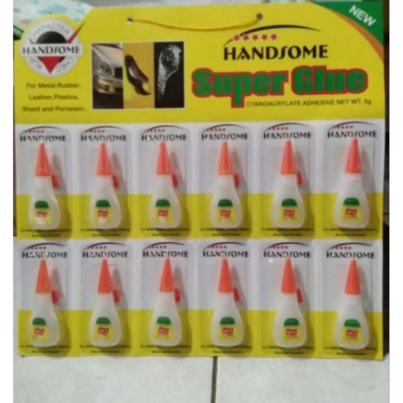 

12 PCS LEM HANDSOME - SUPER GLUE HANDSOME - LEM SERBAGUNA 12 PCS / LEM PEREKAT SERBA GUNA / LEM