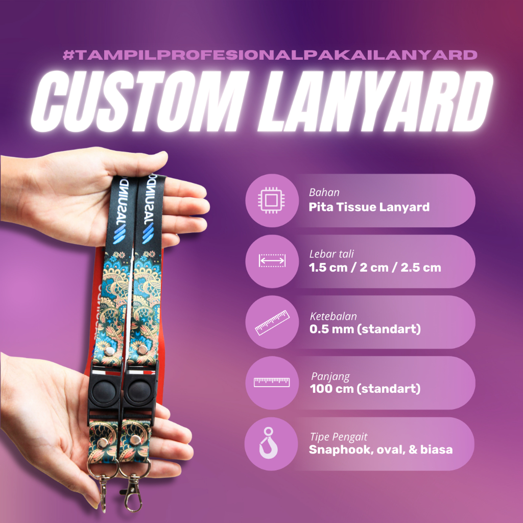 

(GROSIR) CETAK LANYARD CUSTOM 2 SISI 2 CM