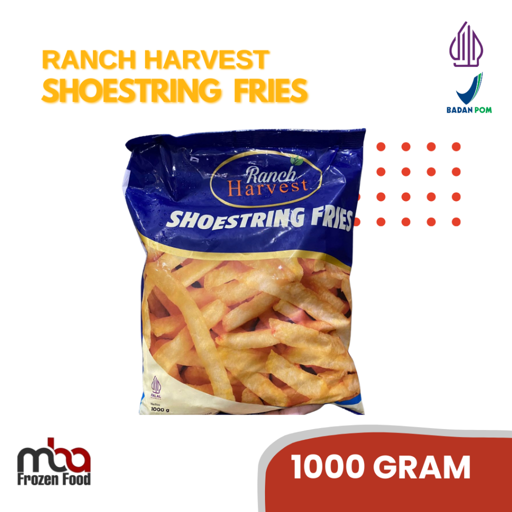 

Ranch Harvest Kentang Shoestring Fries 1 Kg /Kentanggoreng /Sidedish /Camilan /Gorengan /Kentang /Frozenfood /Nugget /Snack /Makananringan