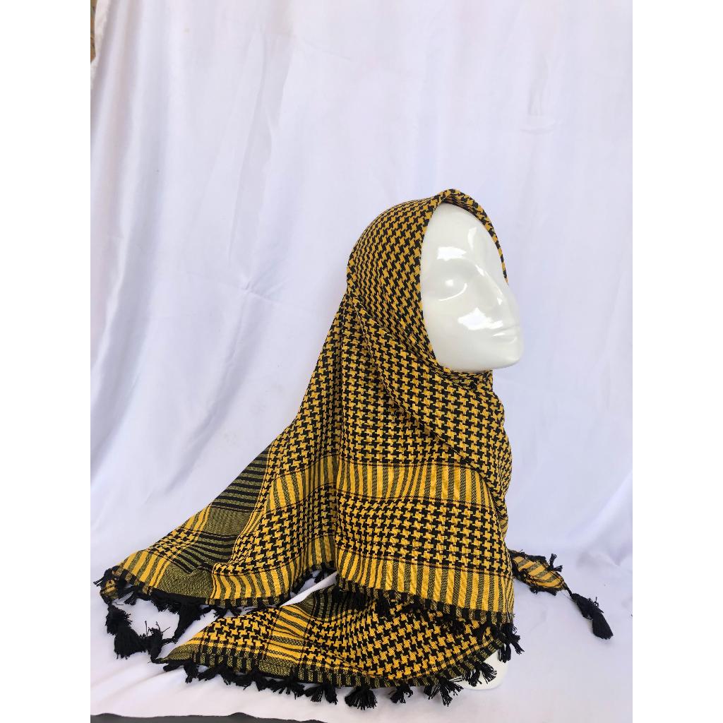 Sorban Bintang Hijab Malay / Sorban Kerudung Wanita Motif Rumbai Ronce Squere