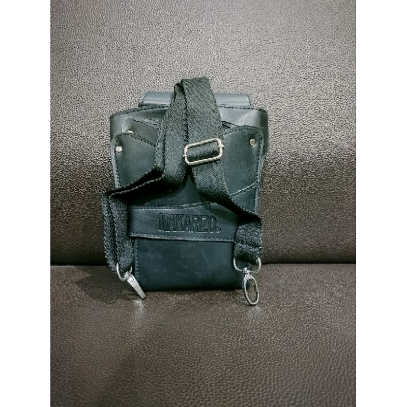 Tas Gunting Rambut HAIRSTYLIST / Dompet gunting Pinggang / Kulit Sintetis / MAKARIZO