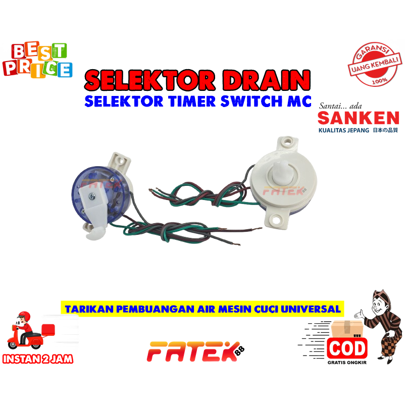 SELECTOR DRAIN MESIN CUCI SANKEN | SLEKTOR | SELECTOR | TIMER PEMBUANGAN AIR MESIN CUCI SANKEN | DRA