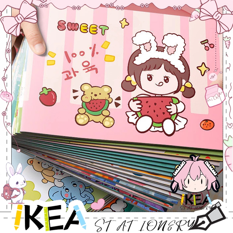 

4PCS Drawing Book / Buku Gambar Ring A4 Karakter Buku Gambar Anak Sketchbook A4 Drawing Book Astronot Jilid Spiral Kertas Tebal 30 Lembar