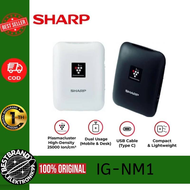 SHARP IG-NM1 AIR PURIFIER PLASMACLUSTER ION GENERATOR PORTABLE IGNM1