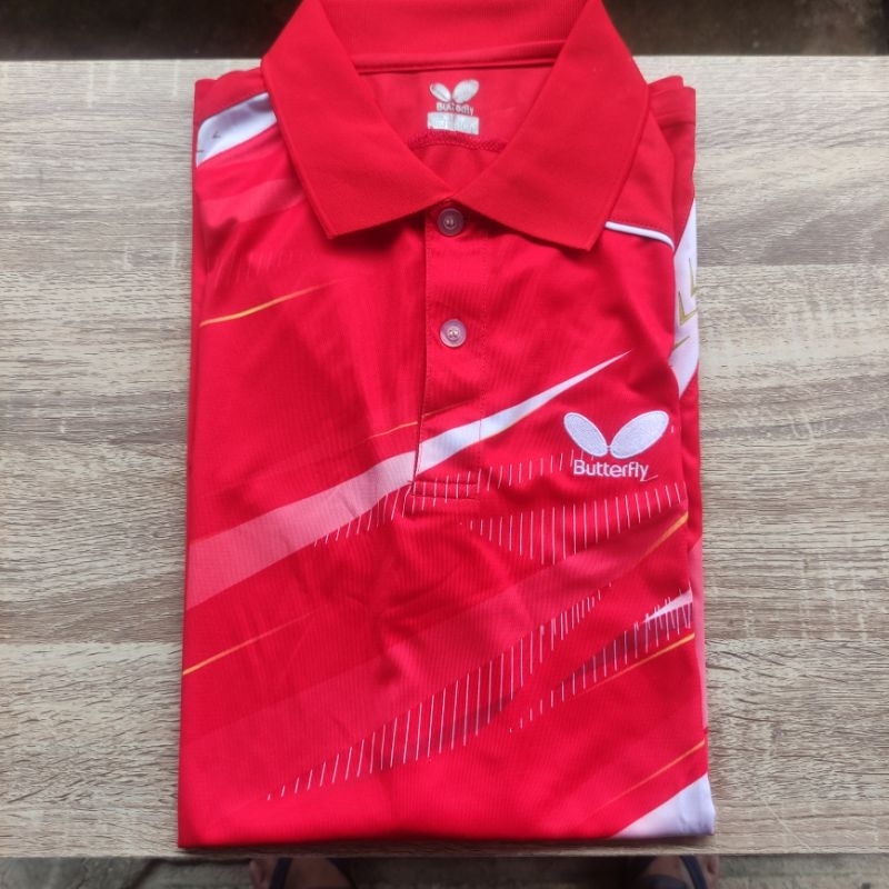 Jersey Baju Kaos Kerah Tenis Meja Second Original Butterfly Indonesia