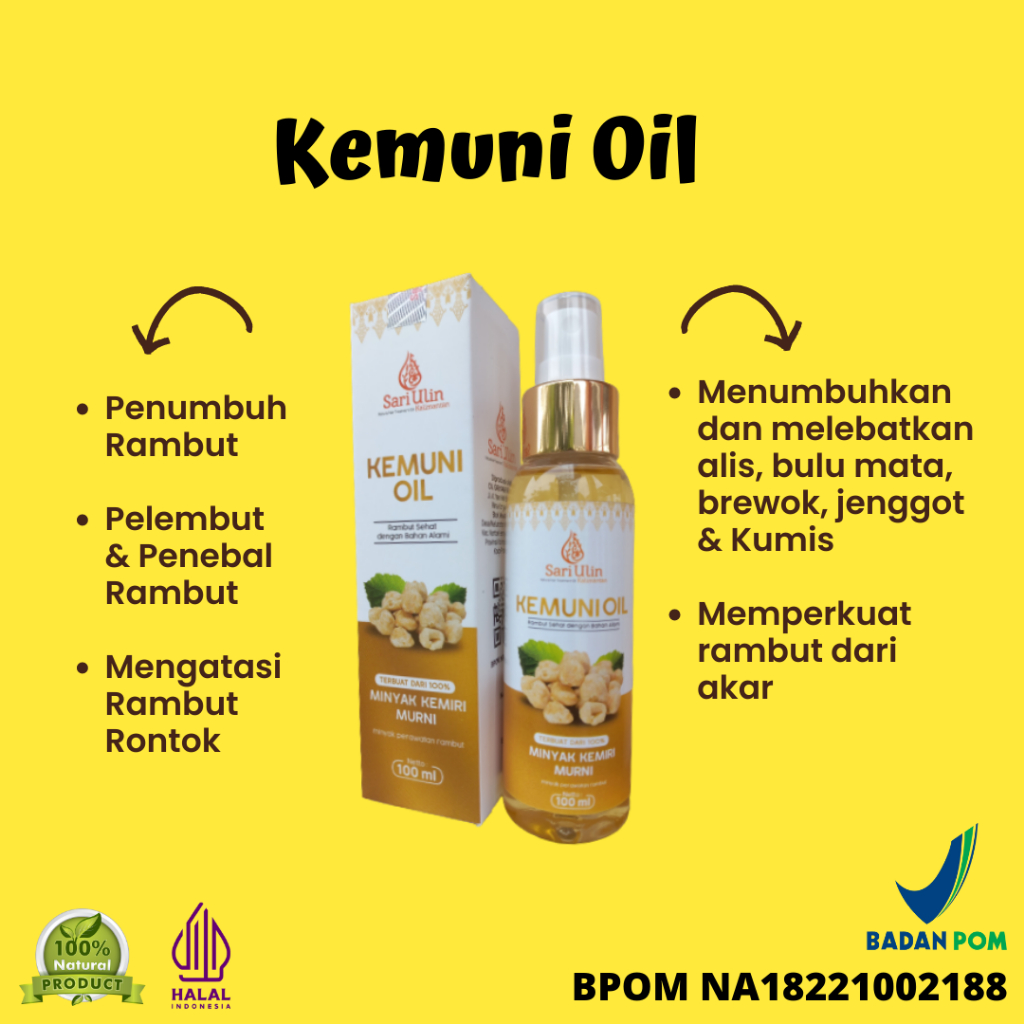 Minyak Kemiri Murni Asli Penumbuh Rambut Rontok Sari Ulin Kalimantan